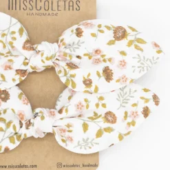 Pack de 2 minicoleteros lazo flores marrón