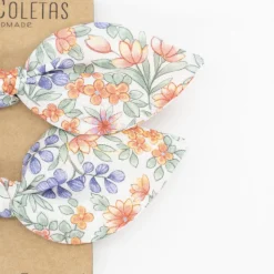Pack de 2 minicoleteros lazo flores naranjas