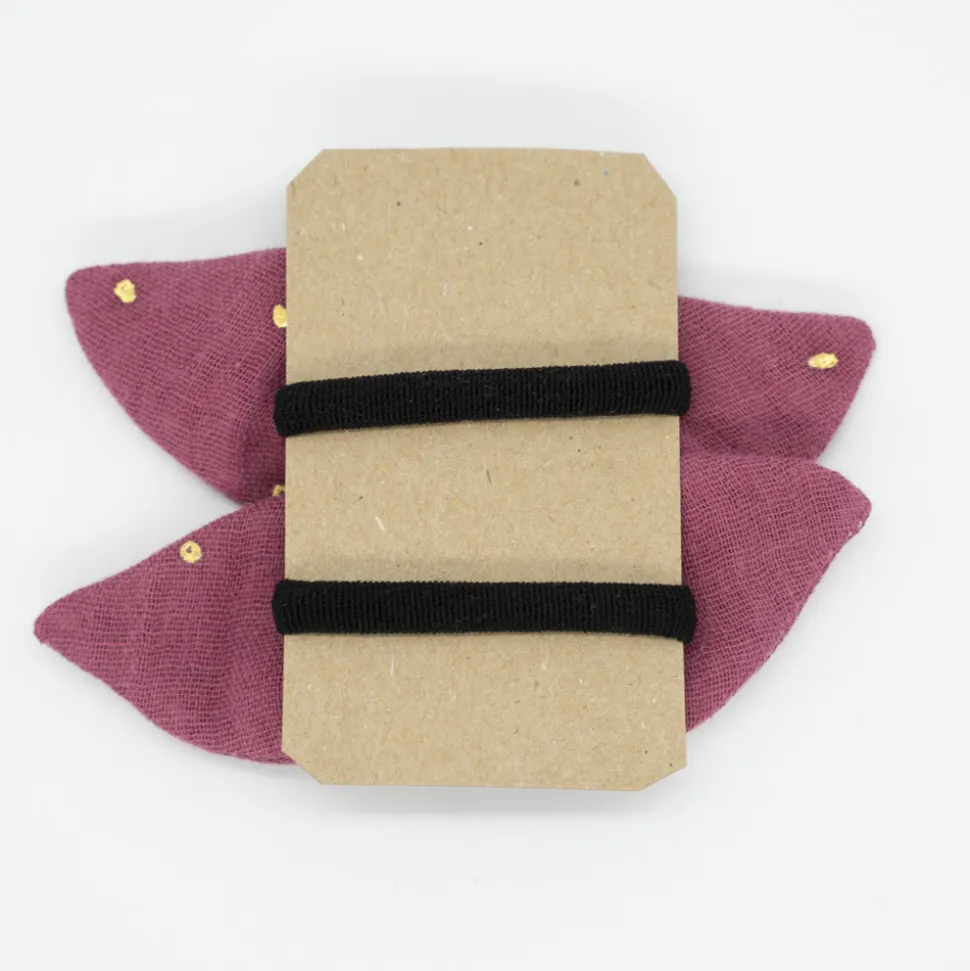 Pack de 2 minicoleteros lazo frambuesa topos oro