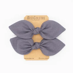 Pack de 2 minicoleteros lazo gris antracita