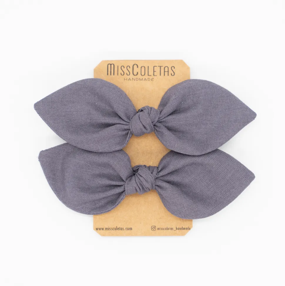 Pack de 2 minicoleteros lazo gris antracita