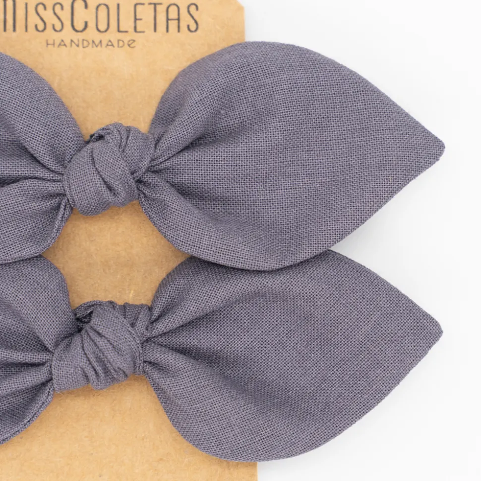 Pack de 2 minicoleteros lazo gris antracita