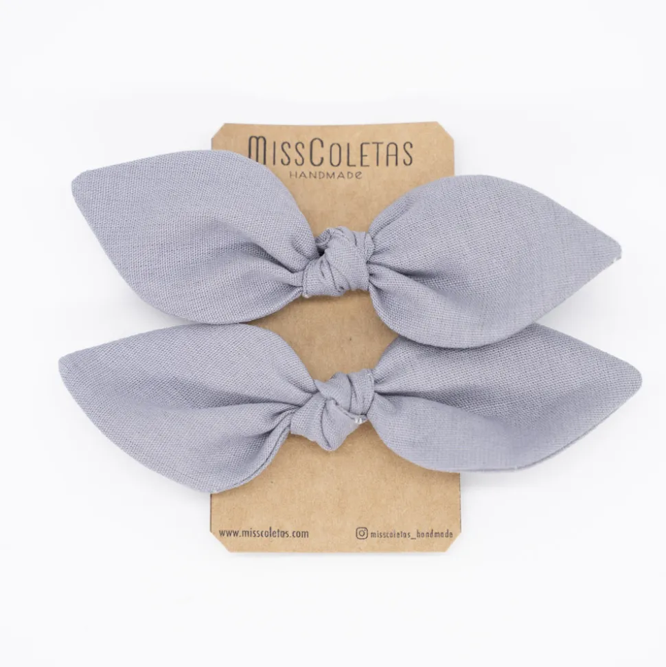 Pack de 2 minicoleteros lazo gris