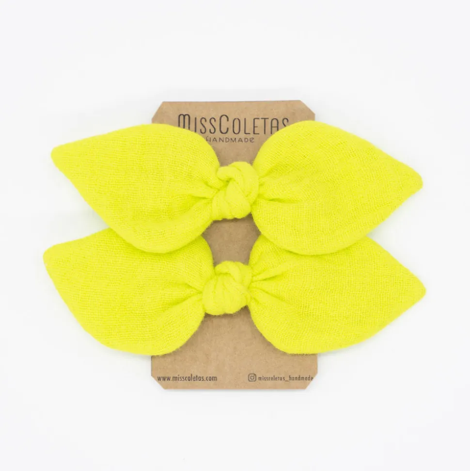 Pack de 2 minicoleteros lazo lima flúor