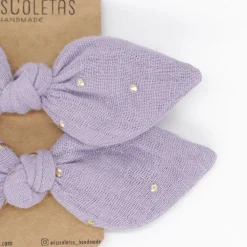 Pack de 2 minicoleteros lazo malva topos oro