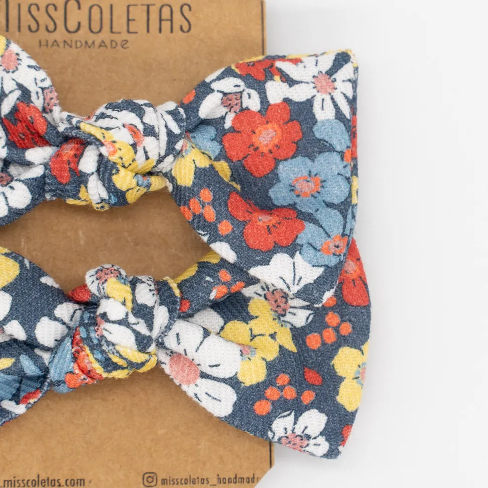 Pack de 2 minicoleteros lazo marino floral