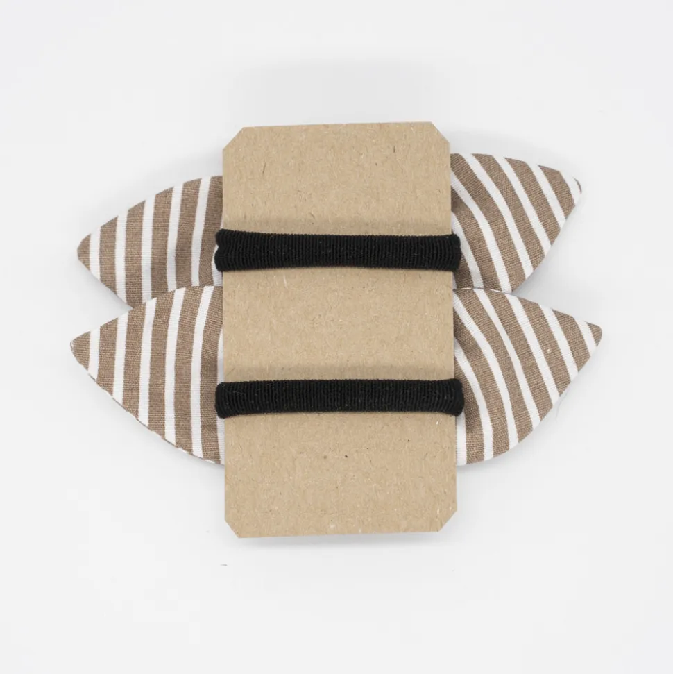 Pack de 2 minicoleteros lazo marrón rayas