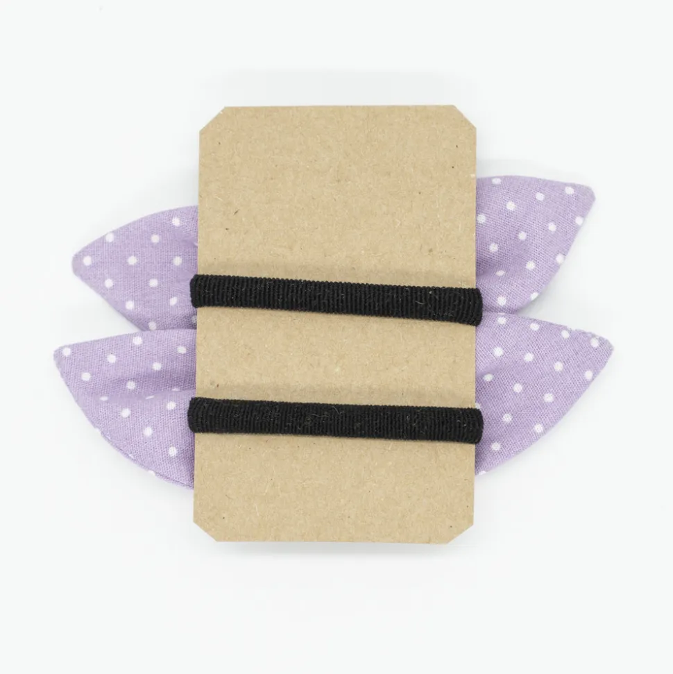 Pack de 2 minicoleteros lazo malva topos