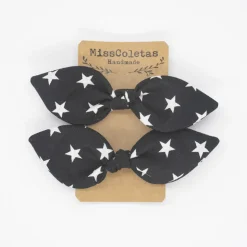Pack de 2 minicoleteros lazo negro estrellas