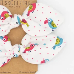 Pack de 2 minicoleteros lazo pájaros tropicales