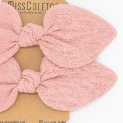 Pack de 2 minicoleteros lazo rosa rústico