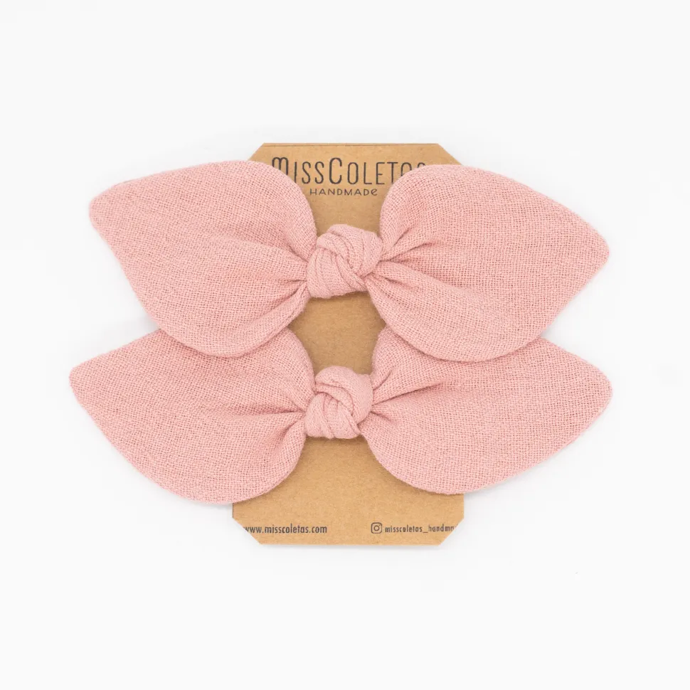 Pack de 2 minicoleteros lazo rosa rústico
