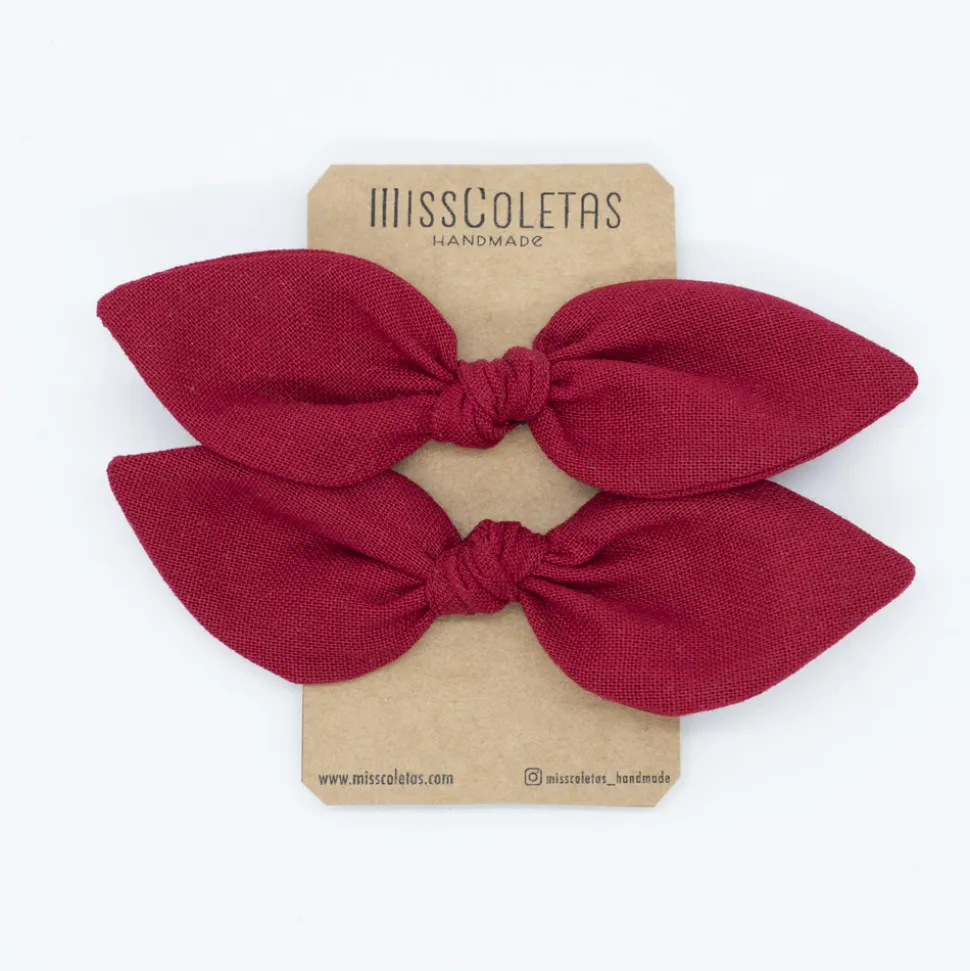 Pack de 2 minicoleteros lazo rojo granate