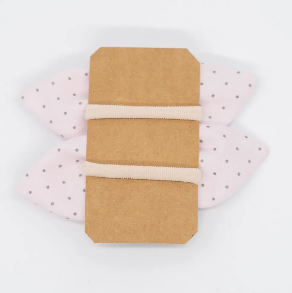 Pack de 2 minicoleteros lazo rosa claro topos