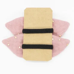 Pack de 2 minicoleteros lazo rosa topos oro