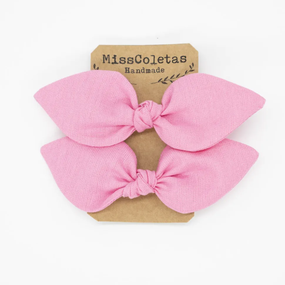 Pack de 2 minicoleteros lazo rosa chicle
