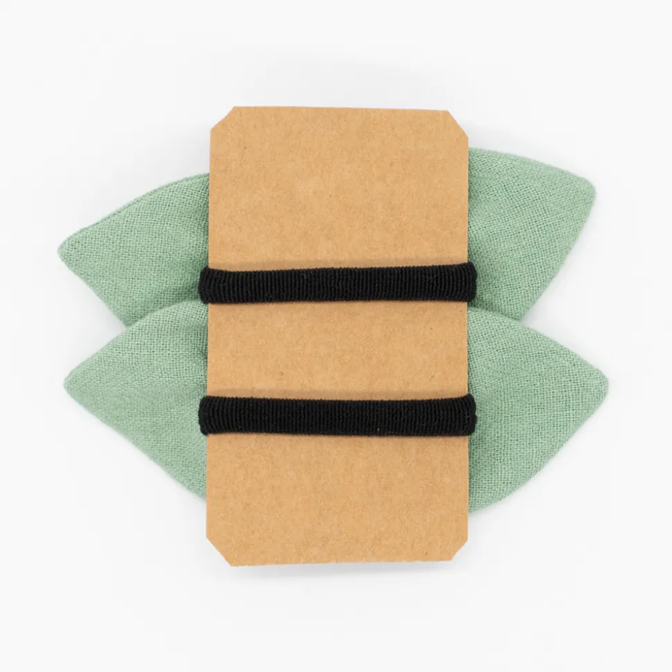 Pack de 2 minicoleteros lazo verde musgo rústico