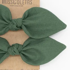Pack de 2 minicoleteros lazo verde oscuro