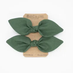 Pack de 2 minicoleteros lazo verde oscuro