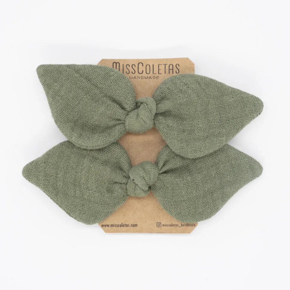 Pack de 2 minicoleteros lazo verde rústico