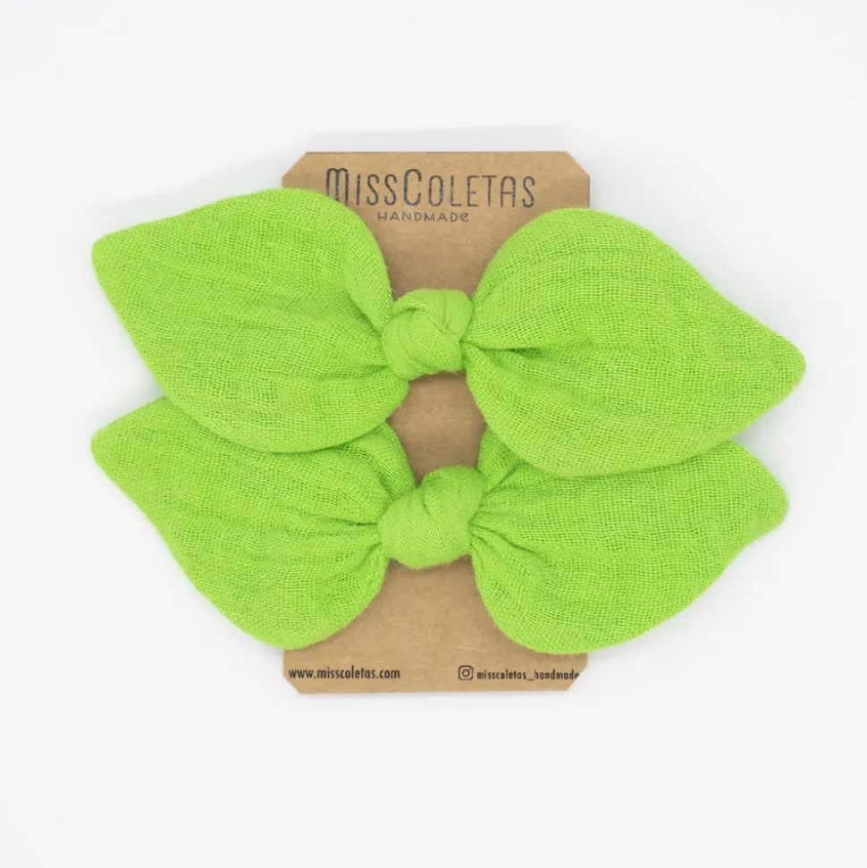 Pack de 2 minicoleteros lazo verde flúor