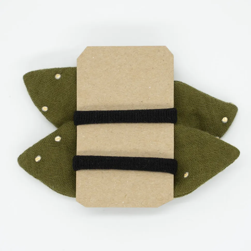 Pack de 2 minicoleteros lazo verde topos oro