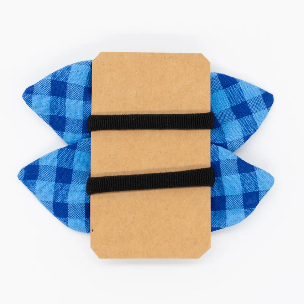 Pack de 2 minicoleteros lazo vichy bicolor azulón