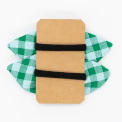 Pack de 2 minicoleteros lazo vichy bicolor verde