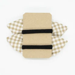 Pack de 2 minicoleteros lazo vichy beige tostado