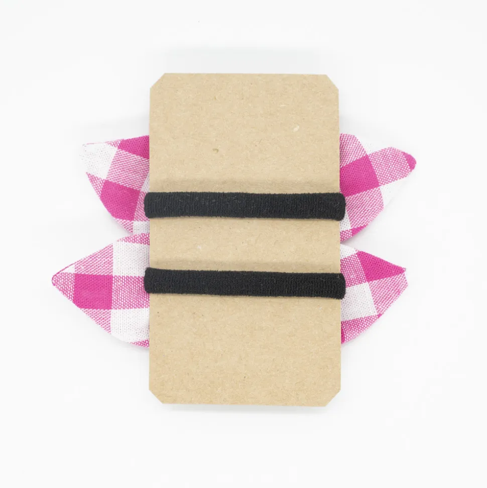 Pack de 2 minicoleteros lazo vichy fucsia