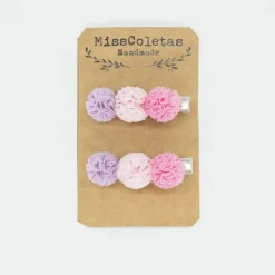 Pack de 2 pincitas pompón fucsia