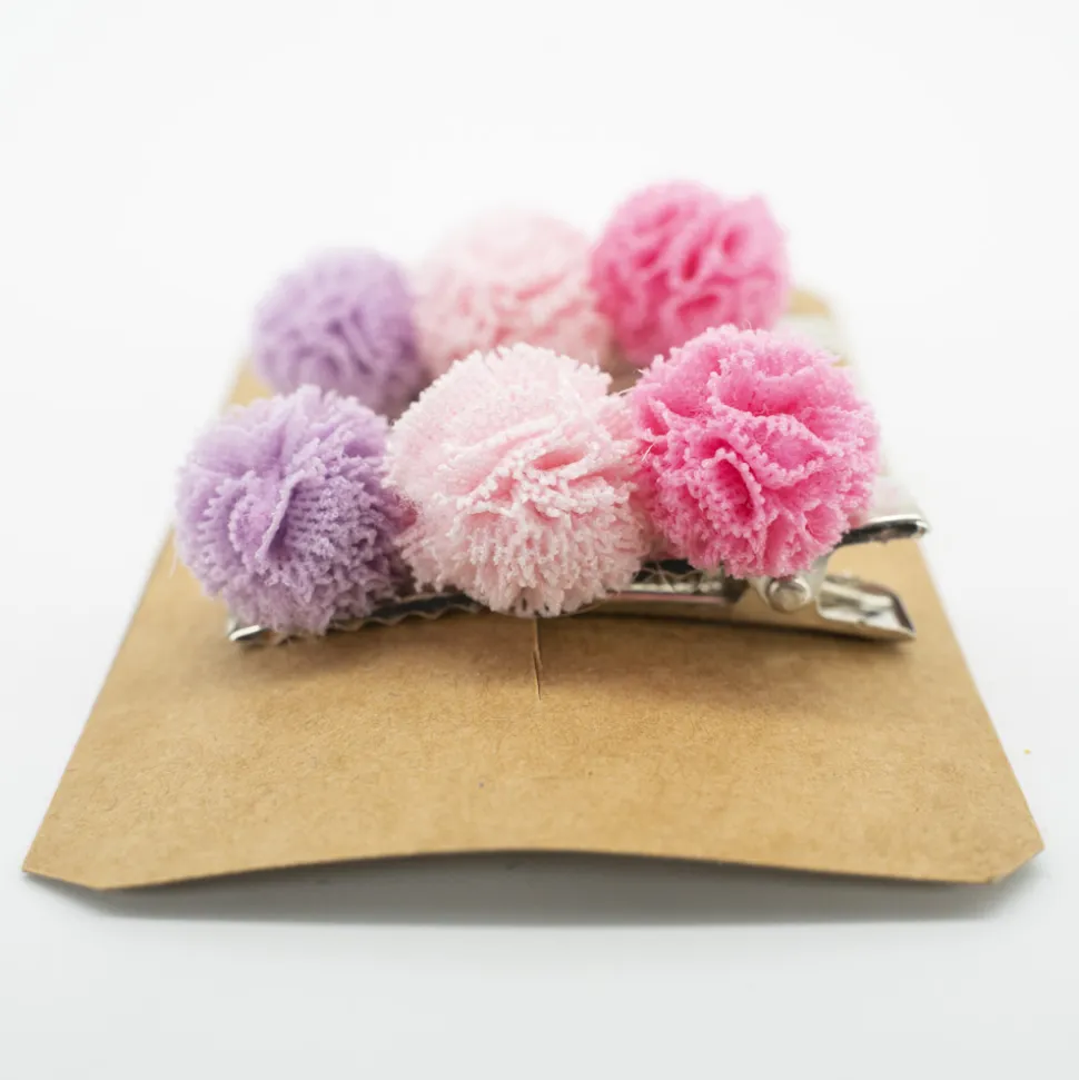 Pack de 2 pincitas pompón fucsia