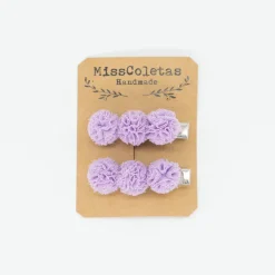 Pack de 2 pincitas pompón malva