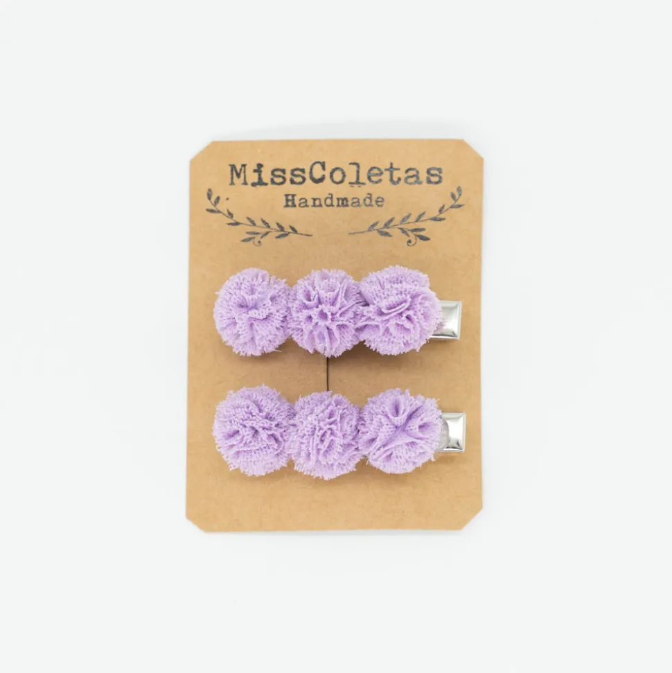Pack de 2 pincitas pompón malva