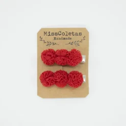 Pack de 2 pincitas pompón rojo