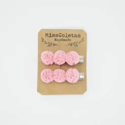 Pack de 2 pincitas pompón rosa
