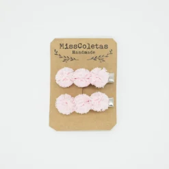 Pack de 2 pincitas pompón rosa claro