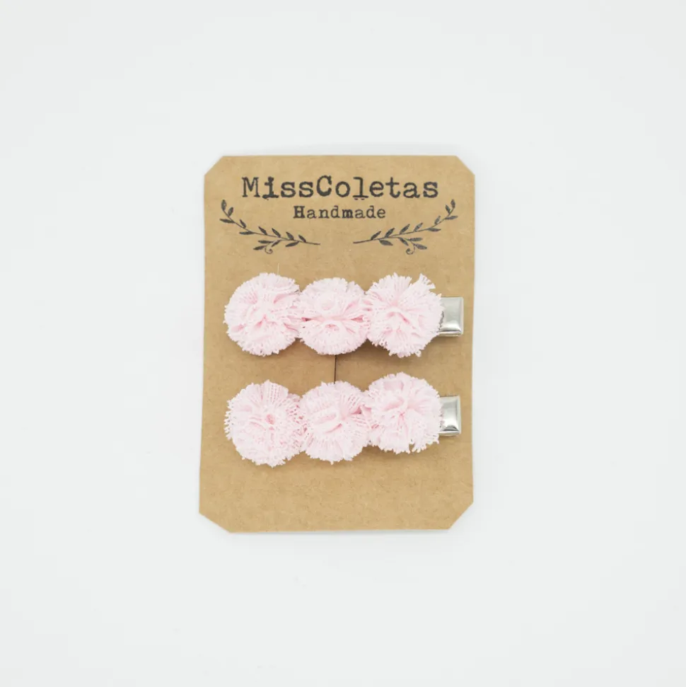 Pack de 2 pincitas pompón rosa claro
