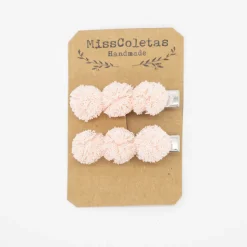 Pack de 2 pincitas pompón salmón