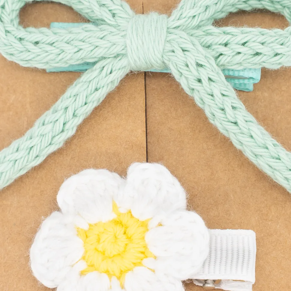 Pack de 2 Pinzas crochet lazo y margarita