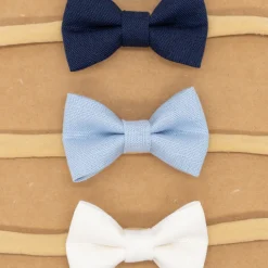 Pack diademas bebé lazo pajarita azul