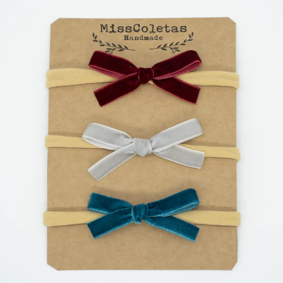 Pack diademas bebé lazo terciopelo