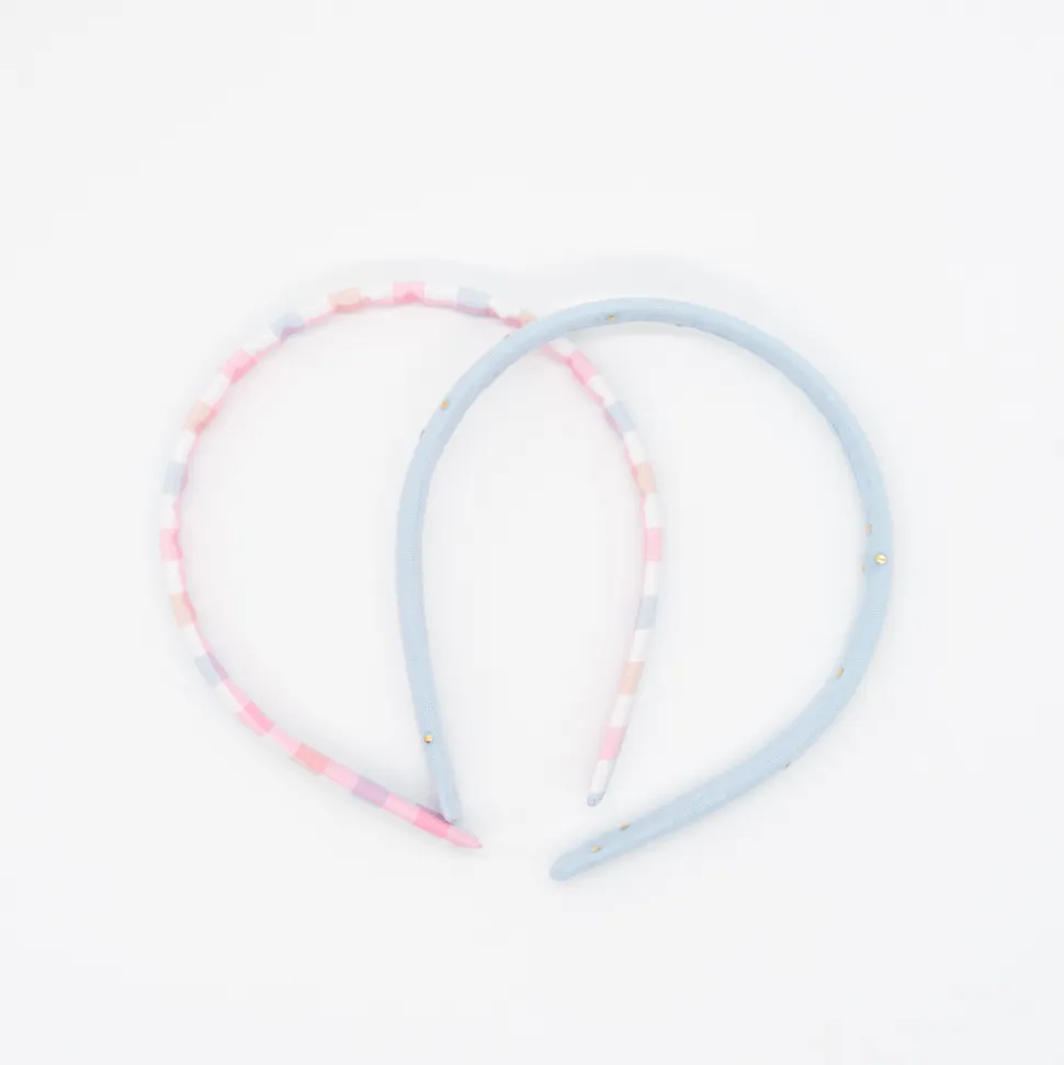 Pack diademas topos y vichy tricolor