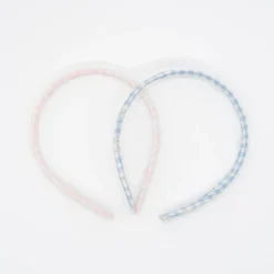 Pack diademas vichy bordado pastel