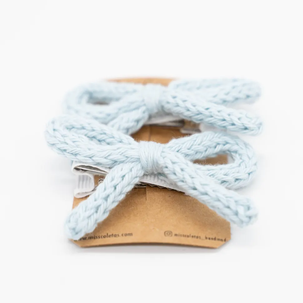 Pack lazo cordón crochet azul celeste