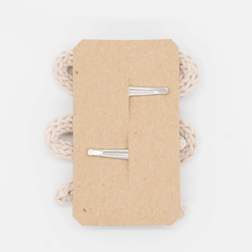 Pack lazo cordón crochet beige
