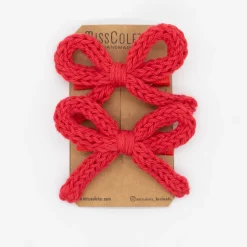 Pack lazo cordón crochet rojo