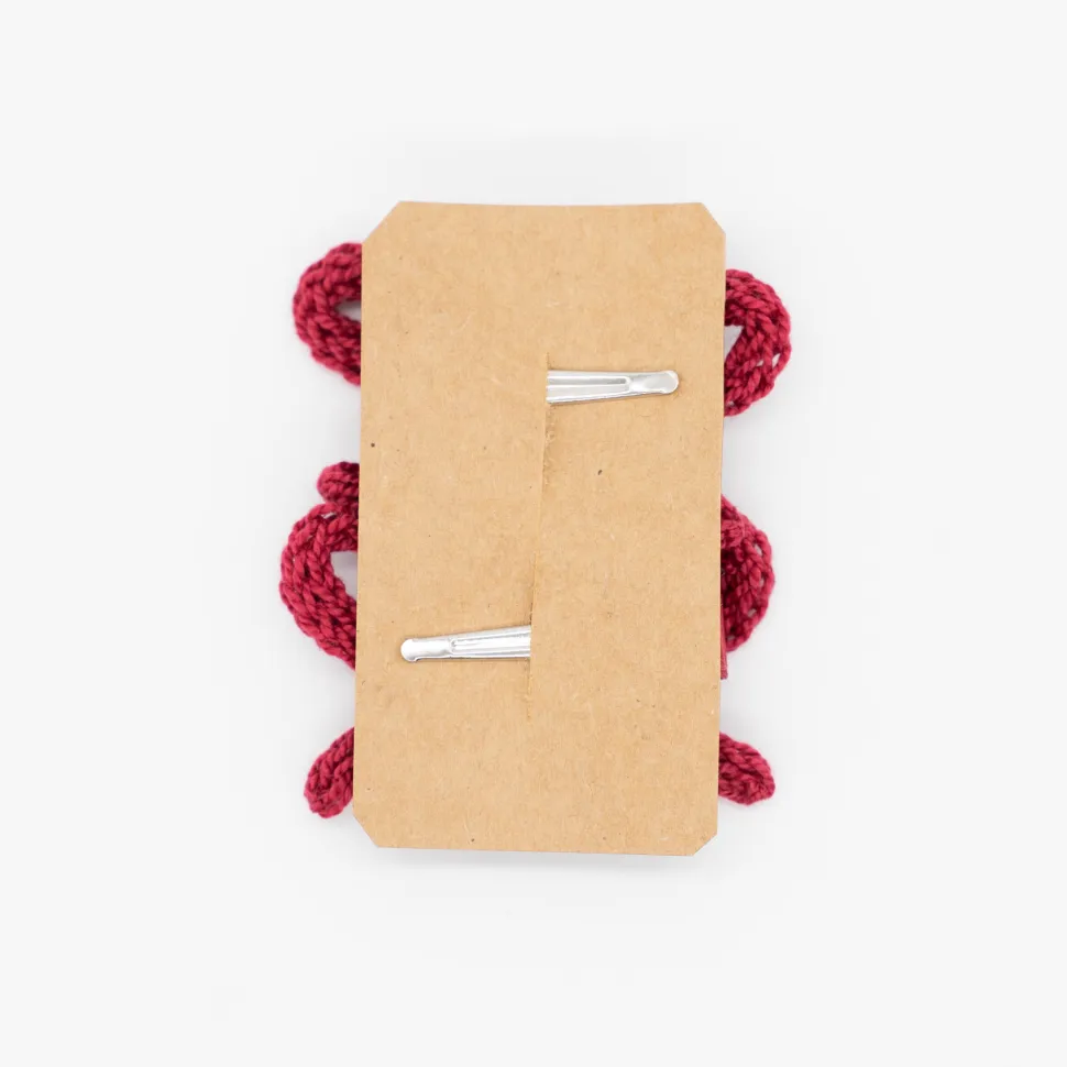 Pack lazo cordón crochet rojo burdeos