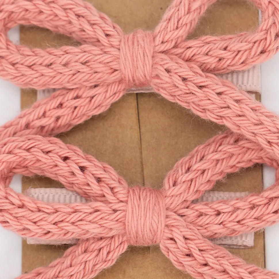 Pack lazo cordón crochet rosa coral
