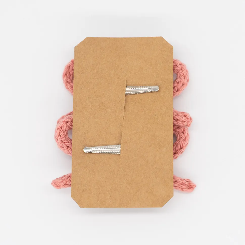 Pack lazo cordón crochet rosa coral